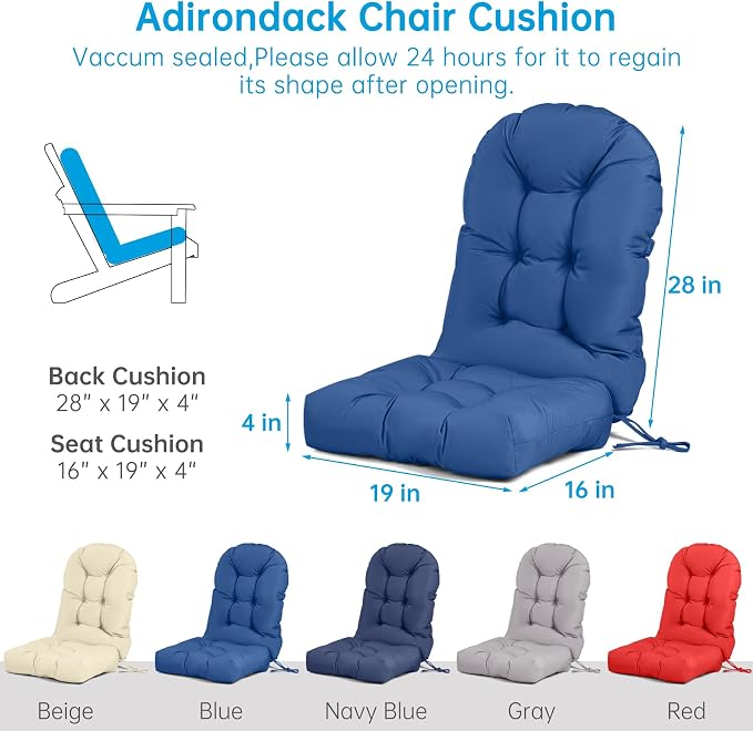 Adirondack Chair Cushion Tufted Waterproof Outdoor Rocking Chair Cushions - Image 5