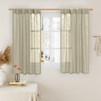 Oatmeal Linen Curtains 45 Inch Length by LAMIT