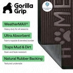 GORILLA GRIP 100% Waterproof All-Season WeatherMAX Doormat, US Designed Natural - Image 2