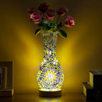Stylish Turkish Mosaic Table Lamp Glass Vase Light by JAITAIK