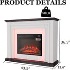 44" LED Lights Electric Fireplace - Image 2