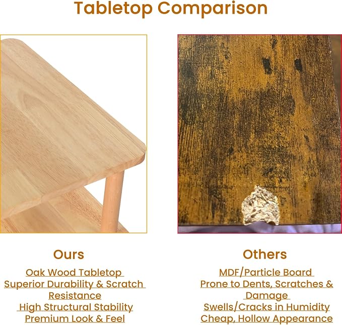 Solid Wood Side Table, Small Retro End Table, Narrow Couch Side Table - Image 6