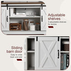 AMERLIFE 4-Piece Farmhouse Table Set Includes Sliding Barn Door TV Stand - Image 4