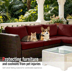 8Pcs Outdoor Cushion Covers, Stretch Patio Furniture Couch Chair Slipcovers | - Image 6