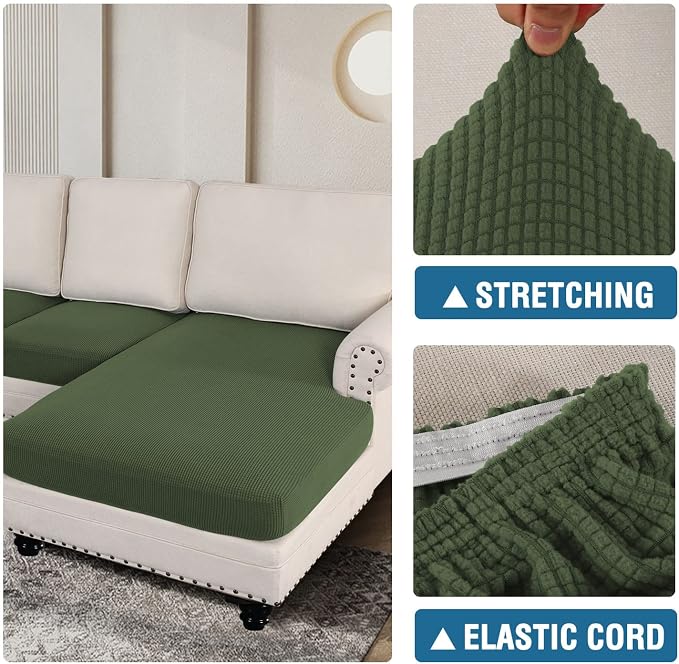 H.VERSAILTEX Sectional Couch Covers 4 Pieces Sofa Seat Cushion Covers L Shape - Image 6