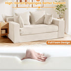 Boneless Loveseat Sleeper Sofa Bed, 3-in-1 Convertible Sofa Bed and Futon Couch - Image 4