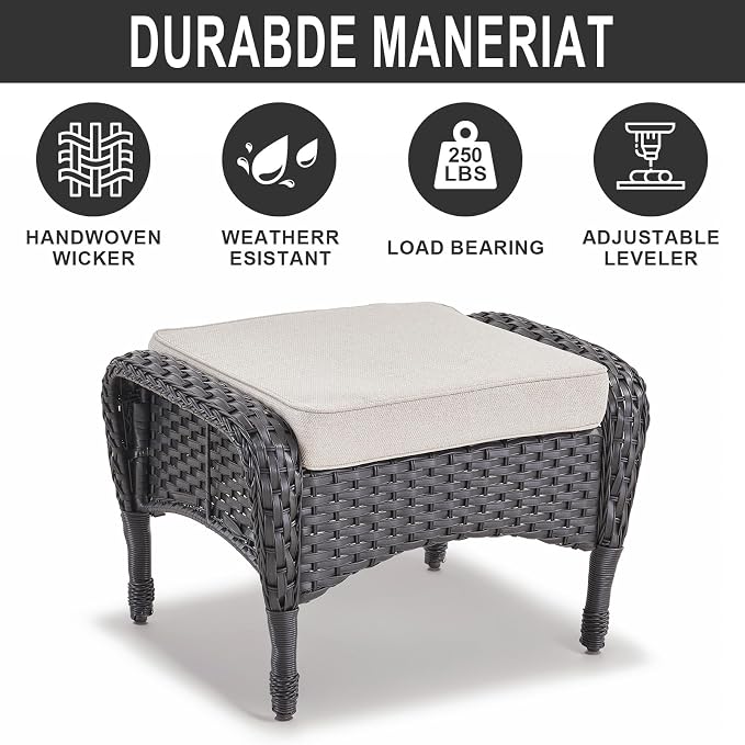Belord 6 Pieces Wicker Patio Conversation Sets - Image 7