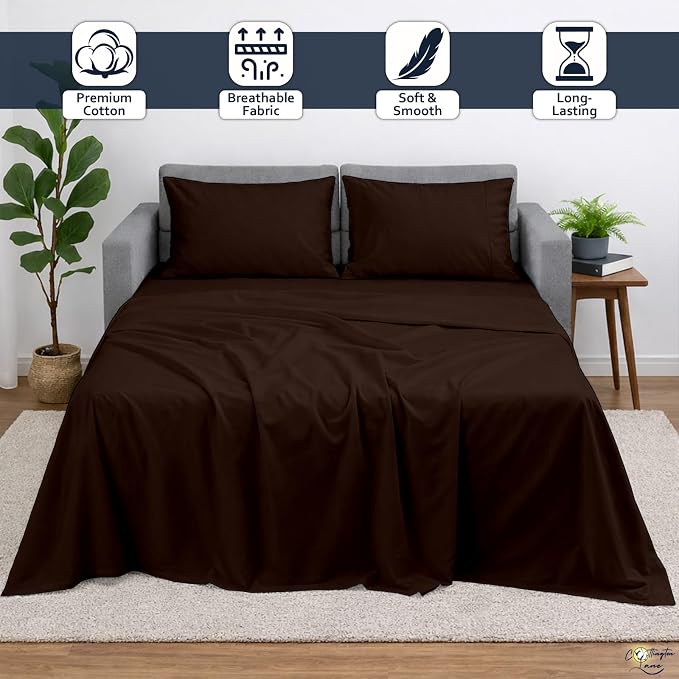 Cottington Lane Sleeper Sofa Sheets Full Size, 4 Piece Premium Quality 100% - Image 2