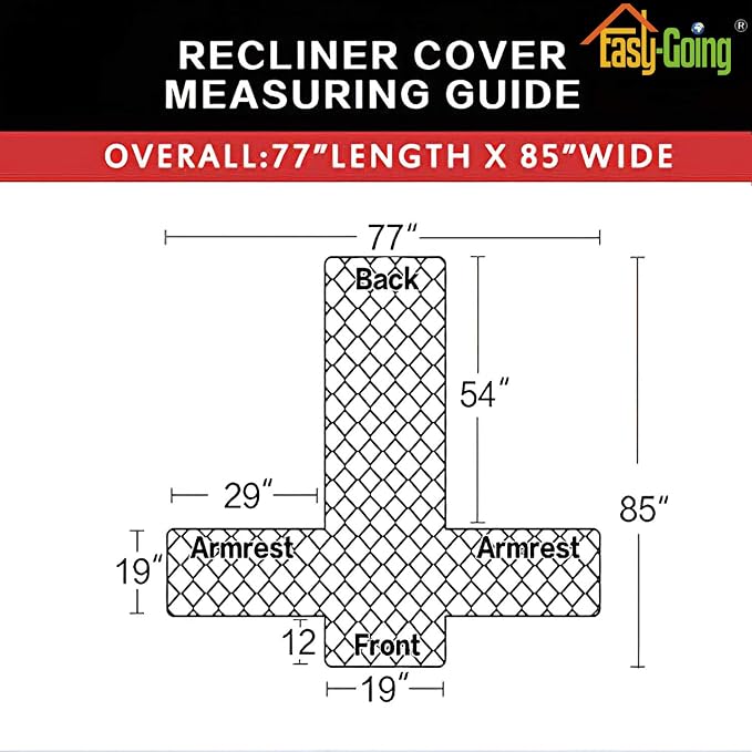 Easy-Going Reversible Couch Cover, Recliner 19 in, Chocolate/Chocolate | - Image 5