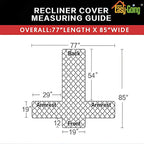 Easy-Going Reversible Couch Cover, Recliner 19 in, Chocolate/Ivory | Machine - Image 5