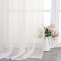 Simplebrand Ivory Sheer Curtains 108 Inches Long, Extra Long Rod Pocket Solid by Simplebrand