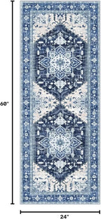 Yamaziot Washable Runner Rug, 2x5 Non-Slip Boho Vintage Hallway Rug Runner - Image 2