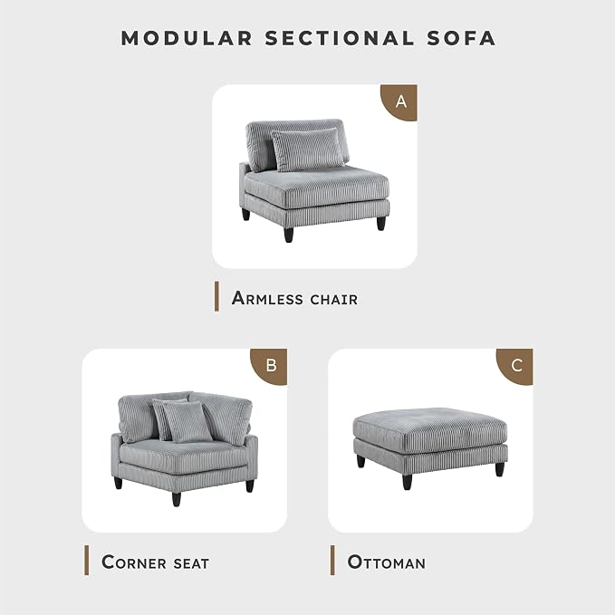 Lexicon 120 Inch Modular Sectional Sofa - Image 4