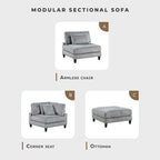 Lexicon 120 Inch Modular Sectional Sofa - Image 4