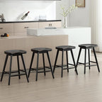LukeAlon 24.25" Classic Counter Height Wood Barstools Set of 6 Wooden Ergonomic - Image 2