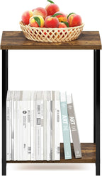 Furinno Simplistic Metal Frame End Table, Amber Pine - Image 4