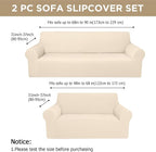 Peryiter 2 Pcs Sofa Covers Couch and Loveseat Covers Set Stretch Sofa Slipcover - Image 2