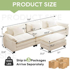 Oprisen 120" Modular Sectional Sofa, Comfy Cloud Couch Sectional Sofa - Image 2