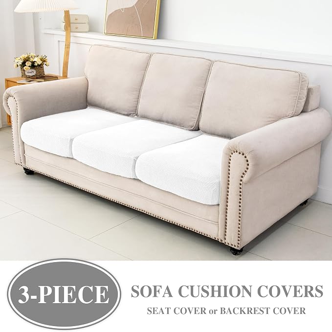 LA MEACK Couch Cushion Covers Seat Cushion Cover Stretch Couch Cover Separate - Image 2