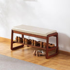 SOBIBO Solid Wood Shoe Bench, 2-Tier Wooden Entryway Bench, Modern Shoe Rack by SOBIBO