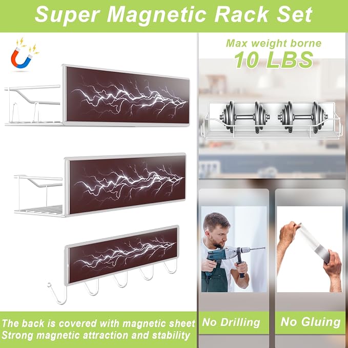 Magnetic Spice Rack for Refrigerator, 5 Pack Metal Strong Magnet Spice - Image 3