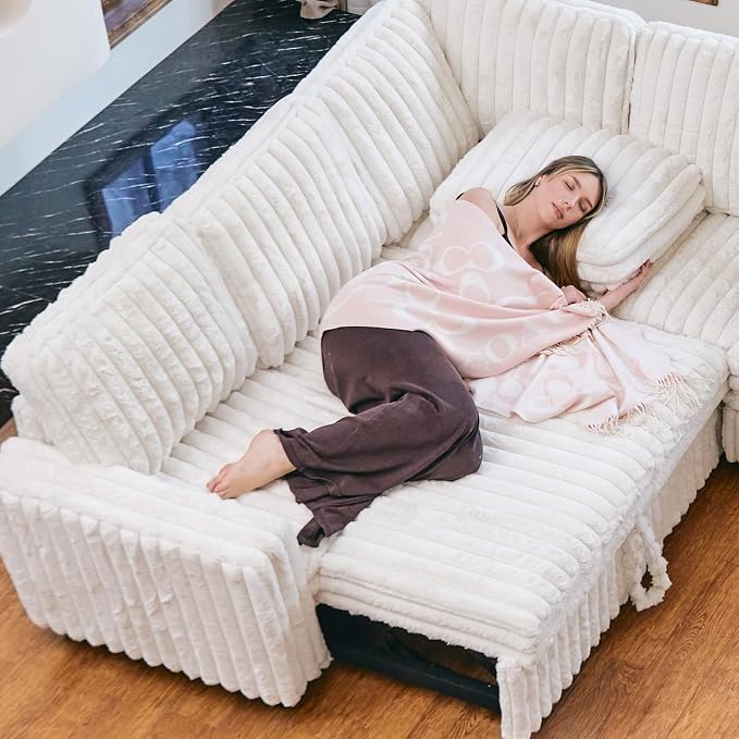 Belffin Corduroy Sleeper Sofa - Image 8