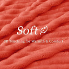 BEDELITE Ribbed Twin Blanket for Couch & Bed, Coral Red, Warm Yet Lightweight - Image 4