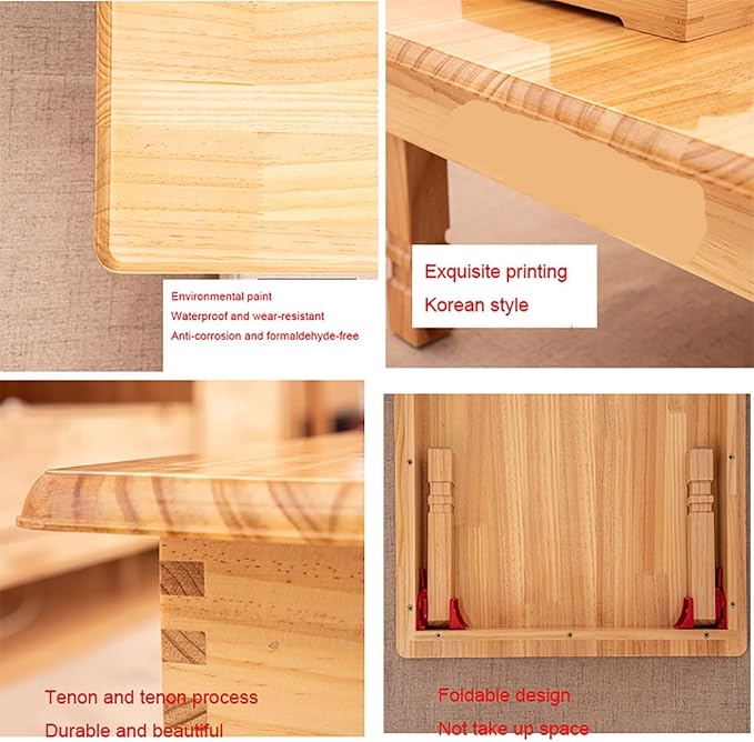 Folding Table, Korean Solid Wood Dining Table/Coffee Table/Study Table/Kang - Image 4