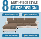 H.VERSAILTEX Sectional Couch Covers 4 Pieces Sofa Seat Cushion Covers L Shape - Image 2