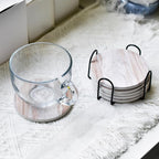 6Pcs Drink Coasters with Holder, Marble Style Ceramic Drink Coaster, Absorbent - Image 6