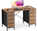 Sweetcrispy Computer Desk with 8 Fabric Drawers by Sweetcrispy