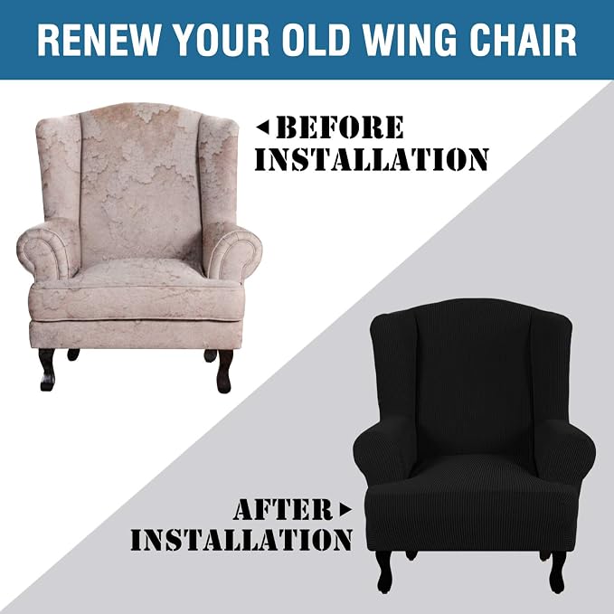 H.VERSAILTEX Wing Chair Slipcover Chair Covers - Image 4