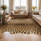 Western Faux Leopard Rug, Animal Print Cheetah Rugs, 4.6 x 5.2 Ft | Premium - Image 6