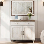 WAMPAT Buffet Cabinet with Doors & Drawer, Large Coffee Bar Table Wood Kitchen - Image 5