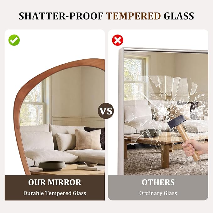 WallBeyond Asymmetrical Mirror, Irregular Wall Mirror, Wall Mirrors Decorative - Image 4