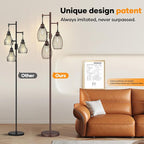 Nintiue Dimmable Floor Lamp, 3x800LM LED Bulbs Included, Farmhouse Industrial - Image 7