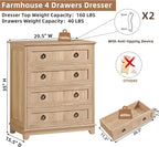 Joaxswe Farmhouse 4 Drawer Dresser - Image 6