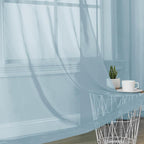 Sky Blue Sheer Curtains 84 Inches Long 2 Panels - Image 6