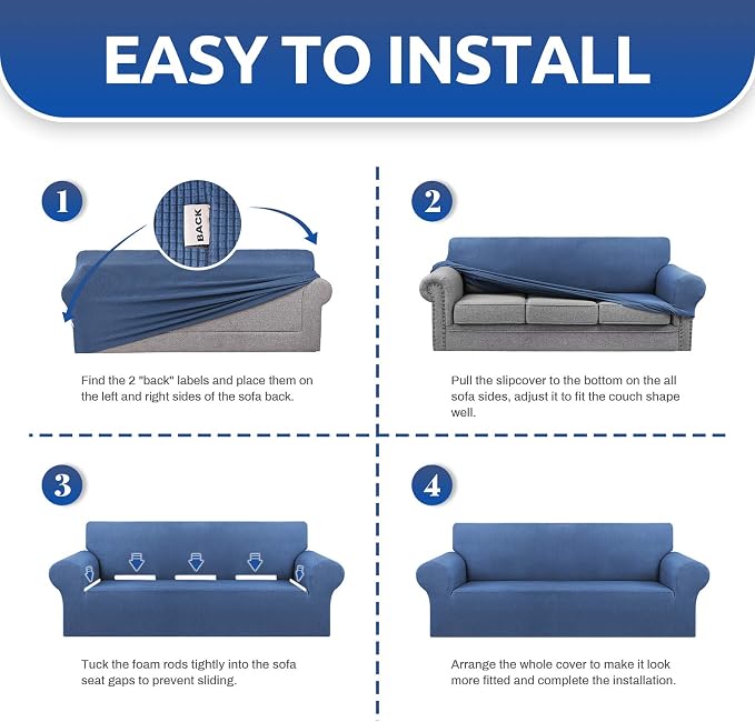 Stretch Oversized Couch Covers for Sofa Slipcover, Riverside | 1-Piece Washable - Image 5