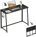 WOHOMO Folding Desk, 39.4" Narrow Writing Foldable Desk, Space-Saving Laptop by WOHOMO