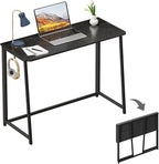 WOHOMO Folding Desk, 39.4" Narrow Writing Foldable Desk, Space-Saving Laptop by WOHOMO