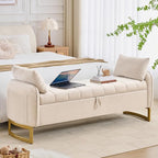 66" Storage Bench for Bedroom End of Bed, King Size Bed Bench - Image 9