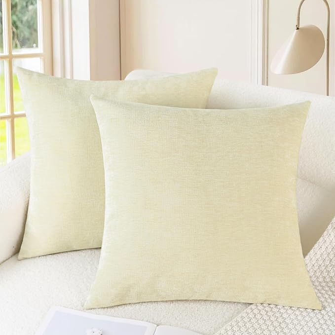 CaliTime Decorative Couch Throw Pillow Covers 20 X 20 Inches Beige | Pack of 2 by CaliTime