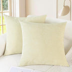 CaliTime Decorative Couch Throw Pillow Covers 18 X 18 Inches Beige | Pack of 2 by CaliTime