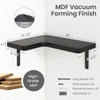 Venusmiles Corner Floating Shelves Set of 4, Wall Mounted L-Shaped Storage - Image 2