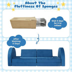 12 Pcs Modular Kids Play Couch, Toddler Couches That Fold Out, Plush Foam Chair - Image 8