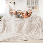 BEDELITE Fleece Blanket Soft Plush Oversized Bed Blanket Beige 120"x120" | by BEDELITE