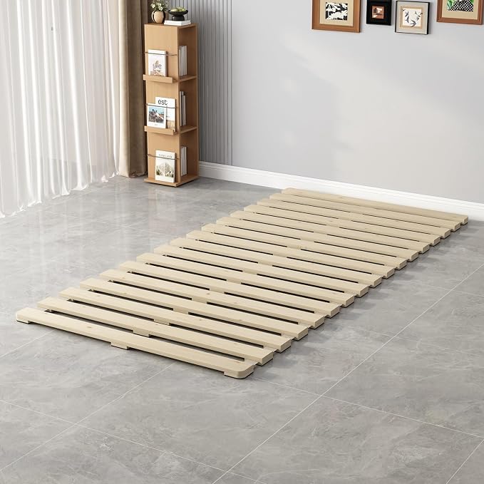 Roll-Up Japanese Floor Bed Frame, Breathable Moisture Resistant Support Board by LOBOTOU