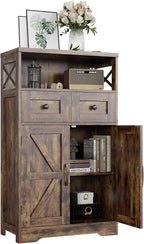 FiveWillowise Rustic Brown Farmhouse Storage Cabinet - Image 8