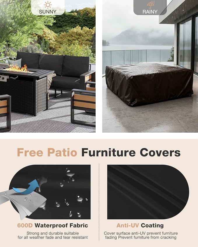 Aoxun Aluminum Patio Furniture Set - Image 9
